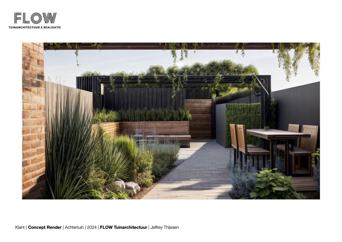 Pagina uit het gedetailleerde tuinontwerp